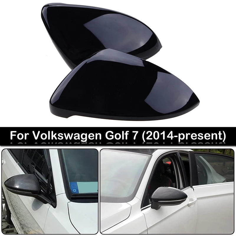 Coques Rétroviseur VW Golf 7 MK7 MK7.5 GTI R Noir Brillant