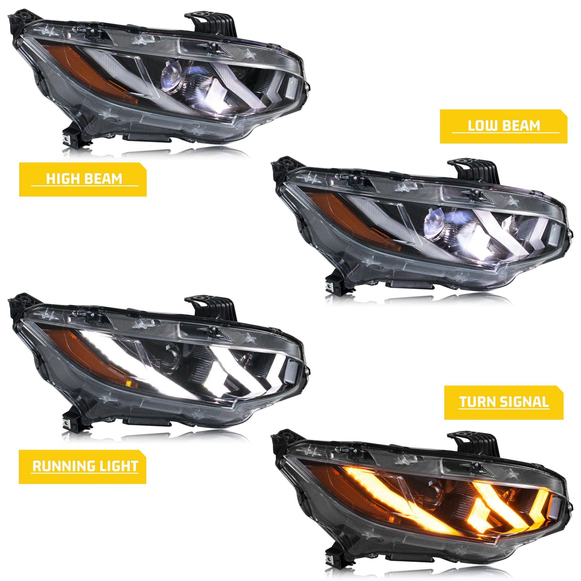 Phares LED Honda Civic 2016-2021 10e Génération FK