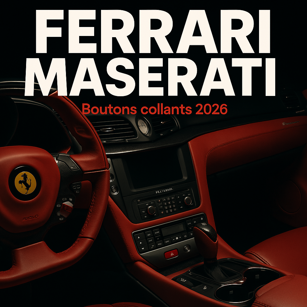 Ferrari Maserati boutons collants solution renovation 2026