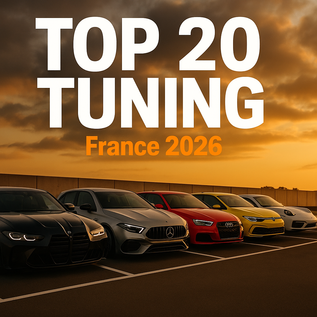 Top 20 voitures tunees France 2026 BMW Mercedes Audi VW Porsche