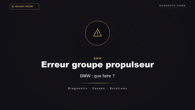 Message d'erreur groupe propulseur BMW - Becquet Voiture