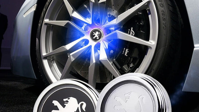 Cache-moyeu LED flottant Peugeot de 60 mm en kit de quatre, accessoire de jante pour Peugeot dont la 208 GTi