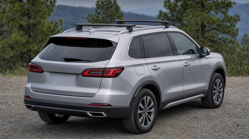 SUV équipé de barres de toit universelles à profil aéro — barre de toit universelle