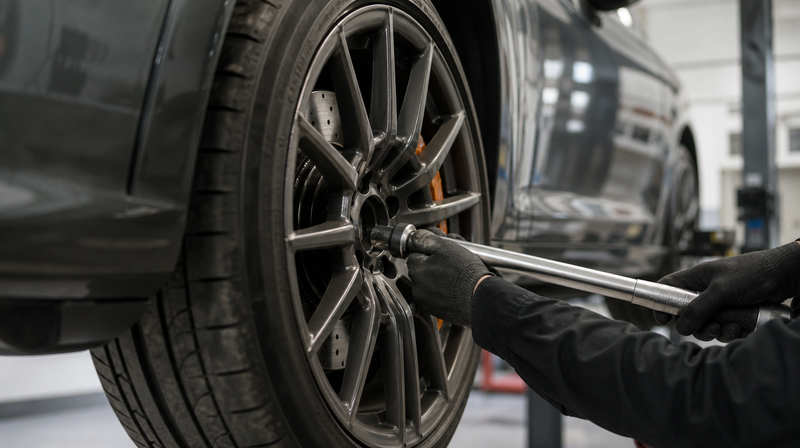 Boulon de roue serré à la clé dynamométrique sur une jante multibranches, sur un coupé premium — Jantes BMW Série 6 et M6 E63/E64