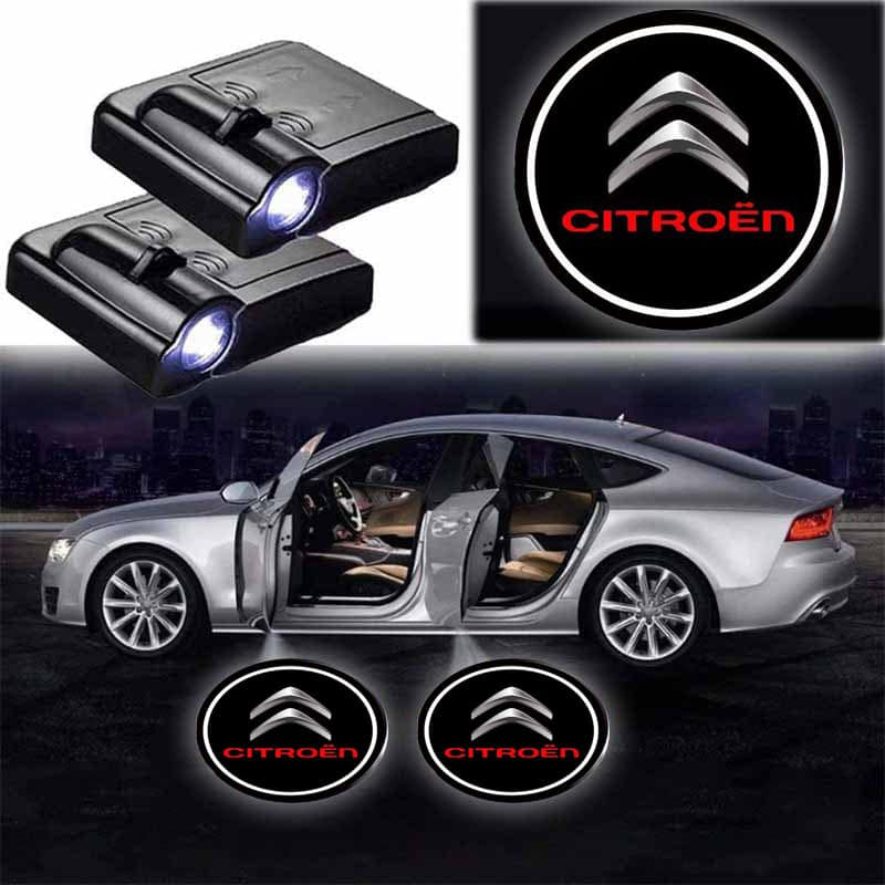 Projecteur LED porte Citroën sans fil, pack 2 pièces