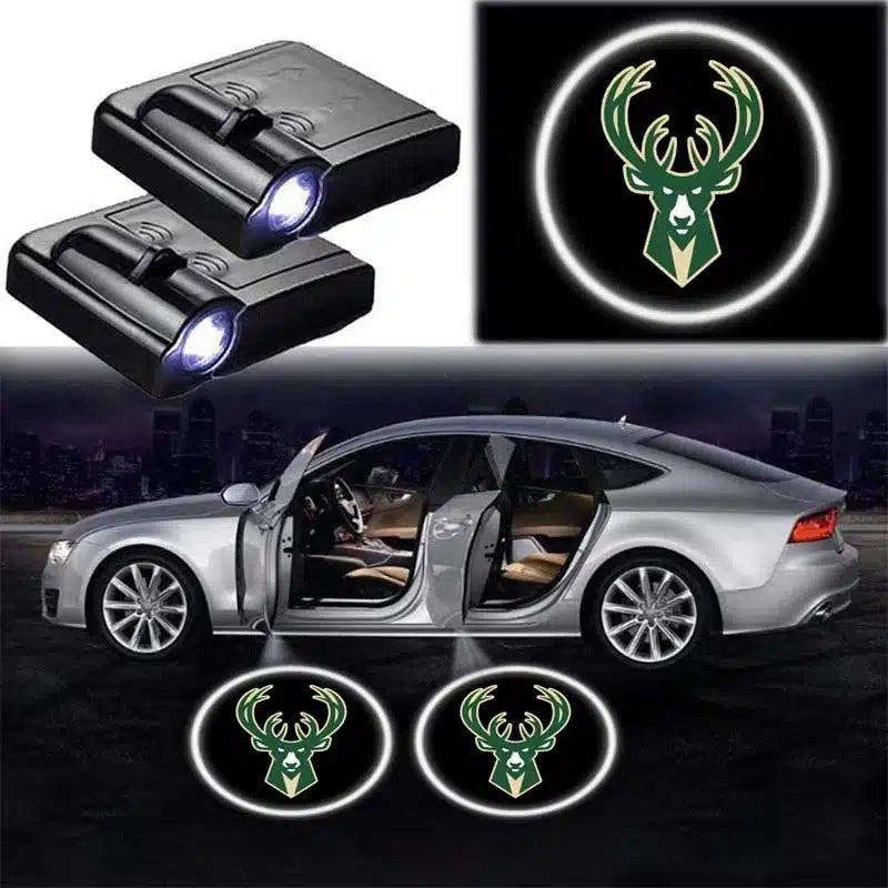 Projecteurs de porte LED Milwaukee Bucks pour voiture - 2 pièces