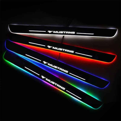 Seuils de porte LED Mustang sans fil 7 couleurs changeantes