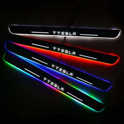 Seuils de porte LED Tesla étanches, aimantés, 7 couleurs changeantes