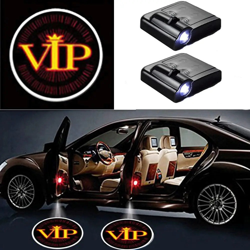Lampes Porte LED VIP Sans Fil 2x Projecteur Logo Voiture