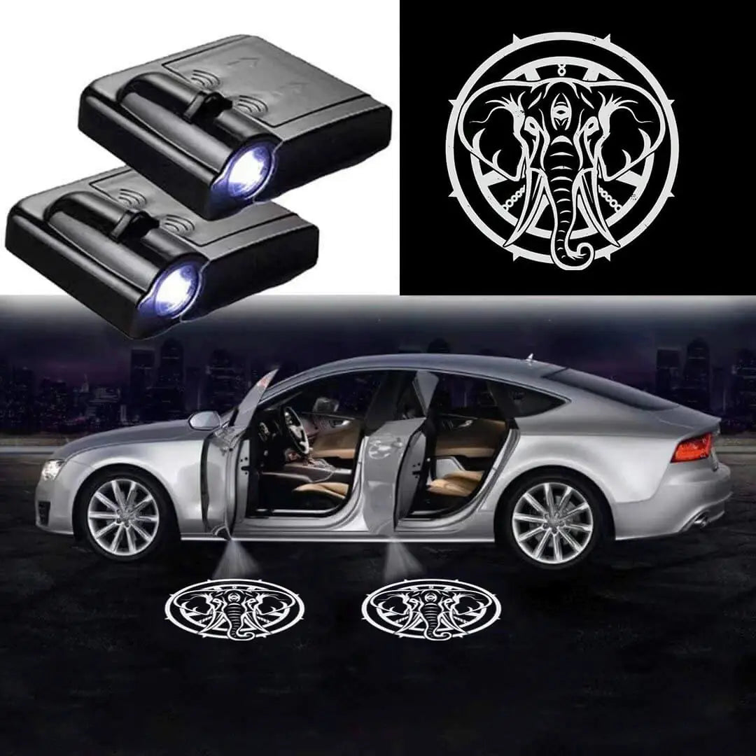 Projecteurs de Porte LED Sans Fil Logo Éléphant Pack 2