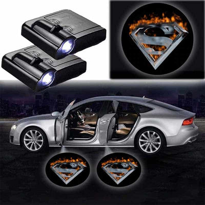 Projecteur de porte LED Superman pour voiture, pack 2 pièces