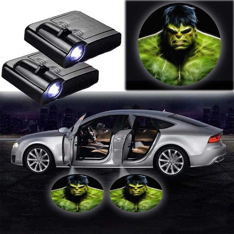 Projecteurs de porte LED Hulk Marvel 2x pour voiture