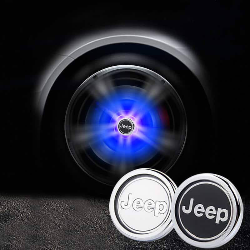 Cache Moyeu LED Flottant Jeep 63mm Kit 4 Lumineux