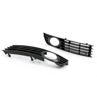 2 Grilles Antibrouillard Pare-Choc Noir Audi A4 B6 2002-2005 - vue de face - Becquet Voiture