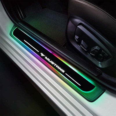 Seuils de porte LED Mustang sans fil 7 couleurs ch 2