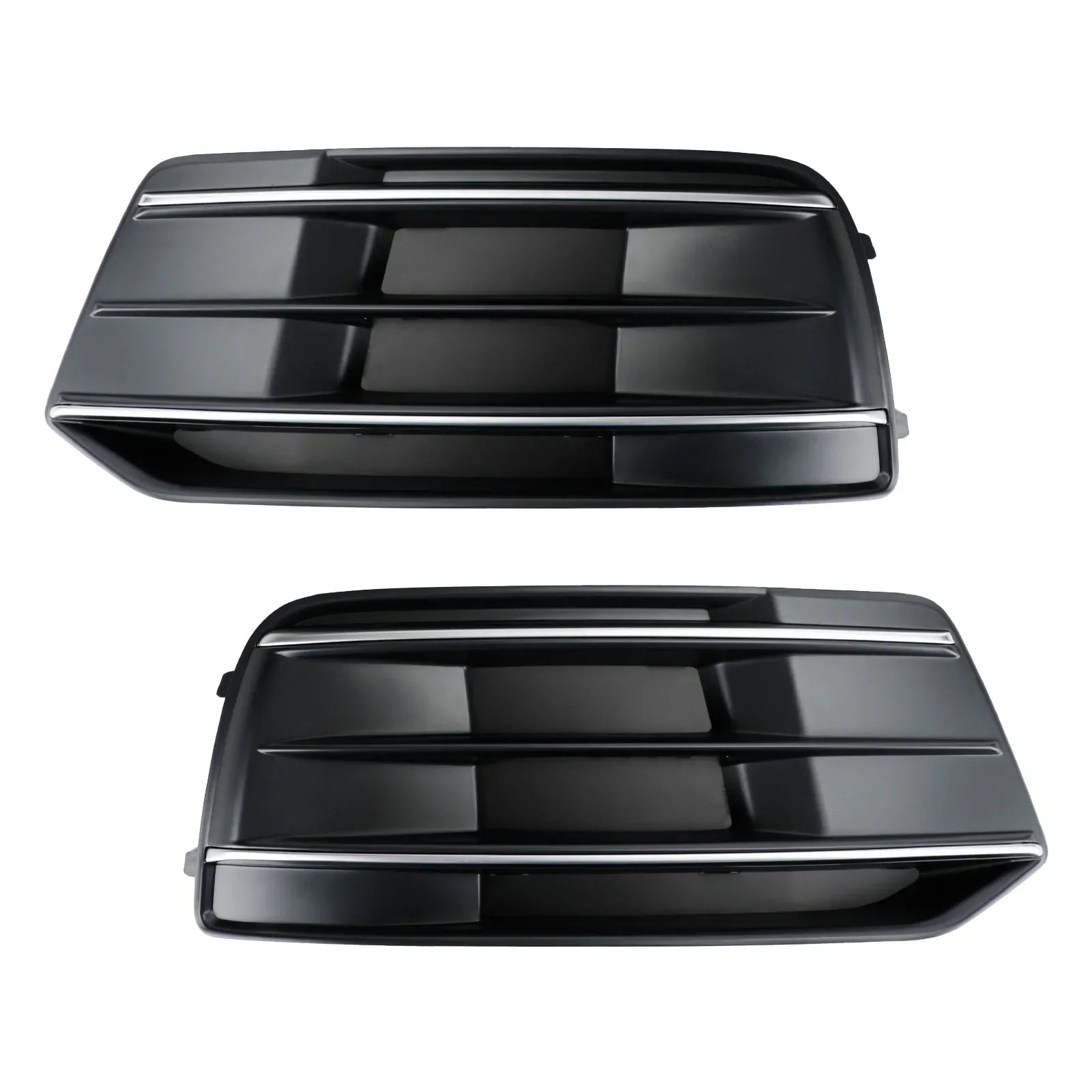 2 Pièces Insert Calandre Pare-Chocs Avant Noir Chrome Audi Q5 - vue de face - Becquet Voiture