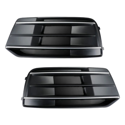 2 Pièces Insert Calandre Pare-Chocs Avant Noir Chrome Audi Q5 - vue de face - Becquet Voiture
