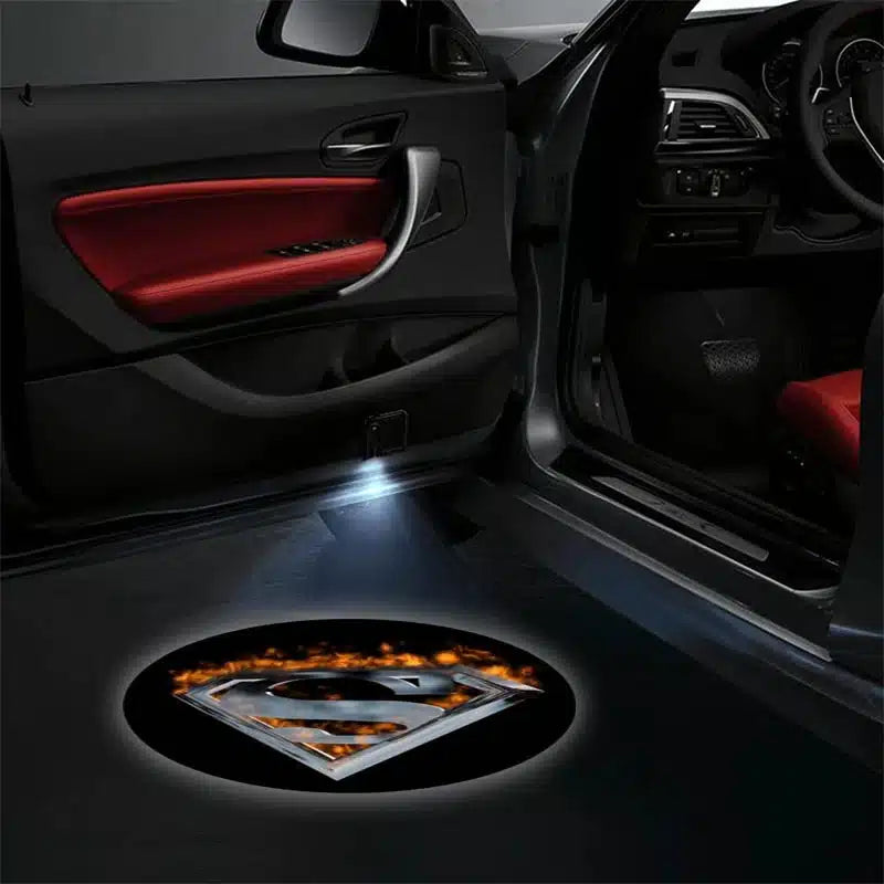 Projecteur de porte LED Superman pour voiture, pack 2 pièces