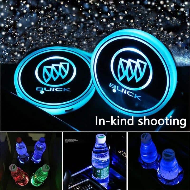 Porte-gobelet LED Buick 7 couleurs USB éclairage intérieur