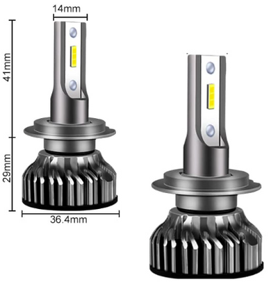 2x Ampoules Led Ventilée H7 - vue de face - Becquet Voiture