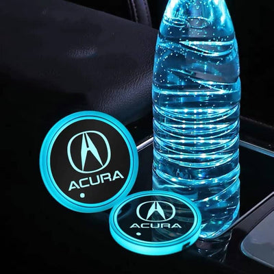 2X Lampes LED de porte-gobelet Acura 7 couleurs changeantes - vue de profil - Becquet Voiture