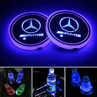 2x Lampes LED Porte-gobelet Mercedes AMG 7 Couleurs Changeantes - vue de face - Becquet Voiture