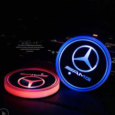 2x Lampes LED Porte-gobelet Mercedes AMG 7 Couleurs Changeantes - vue de profil - Becquet Voiture