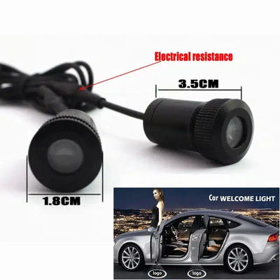 2X LED Haute Définition Pour Projecteur Porte Voiture Personnalisé Photo - installé sur véhicule - Becquet Voiture