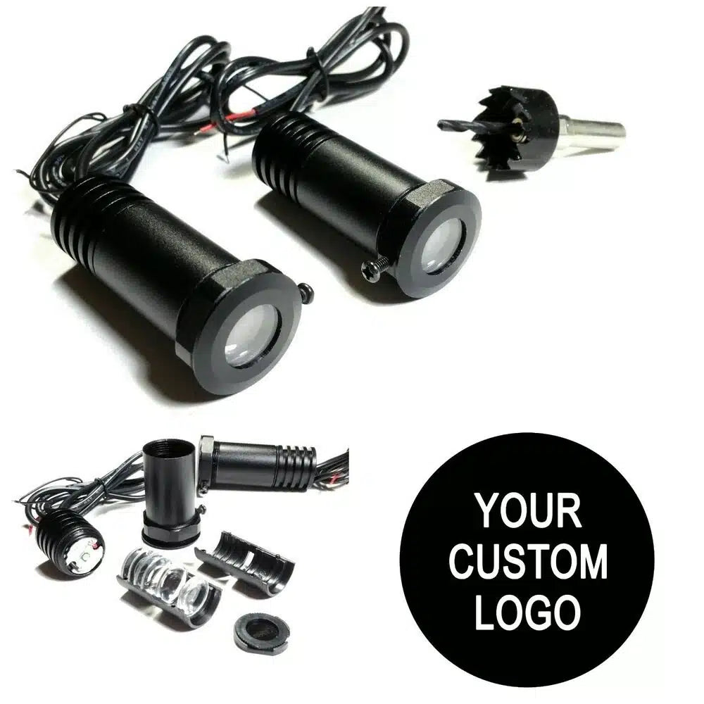 2X LED Haute Définition Pour Projecteur Porte Voiture Personnalisé Photo - vue de face - Becquet Voiture