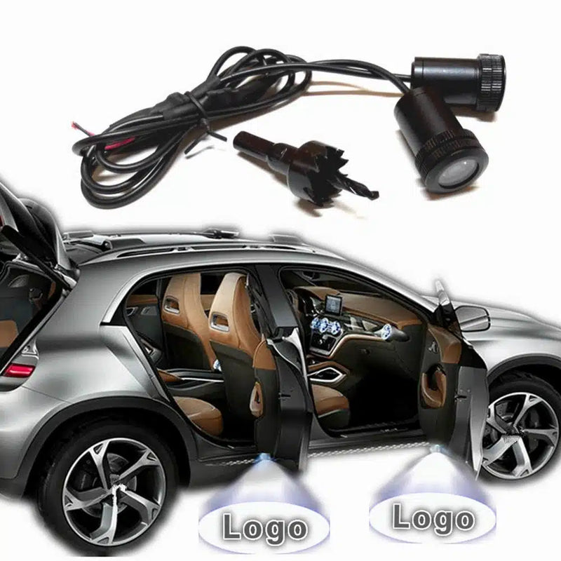 2X LED Haute Définition Pour Projecteur Porte Voiture Personnalisé Photo - vue de profil - Becquet Voiture