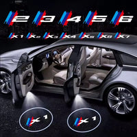 2x LED Porte BMW X1 X2 X3 X4 X5 X6 X7 Logo Projecteur Lumière - vue de face - Becquet Voiture