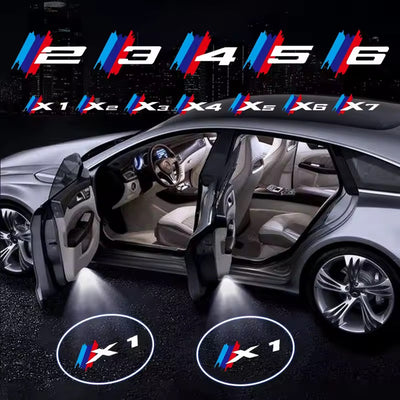 2x LED Porte BMW X1 X2 X3 X4 X5 X6 X7 Logo Projecteur Lumière - vue de face - Becquet Voiture
