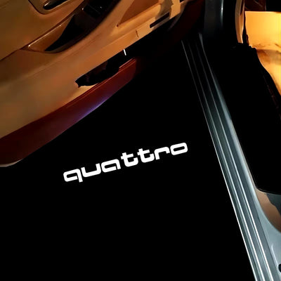 2x LEDs de Portes Audi Logo Quattro Sport - installé sur véhicule - Becquet Voiture
