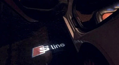 2x LEDs de portes Audi S-Line - vue de face - Becquet Voiture