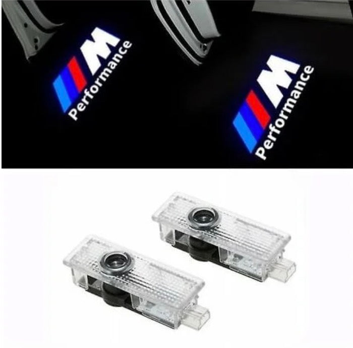 2x LEDs de Portes BMW M Performance Logo Lumineux - vue de face - Becquet Voiture