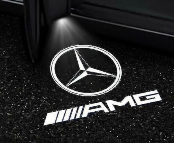 2x LEDs de Portes Mercedes AMG Logo - vue de face - Becquet Voiture
