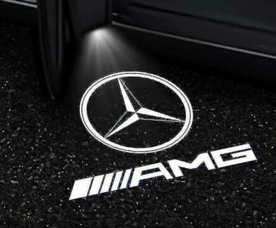 2x LEDs de Portes Mercedes AMG Logo - vue de face - Becquet Voiture