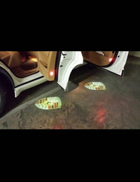 2x LED-Porsche-Logo-Türbeleuchtung - Vorderansicht - Becquet Voiture