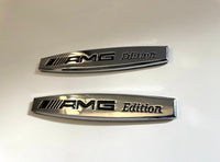2x Logos Ailes Mercedes AMG Edition Chrome - vue arrière - Becquet Voiture