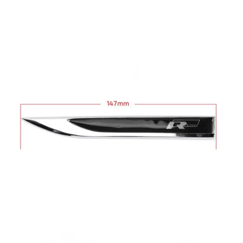 2x Logos Ailes Volkswagen R-Line 147mm - vue arrière - Becquet Voiture
