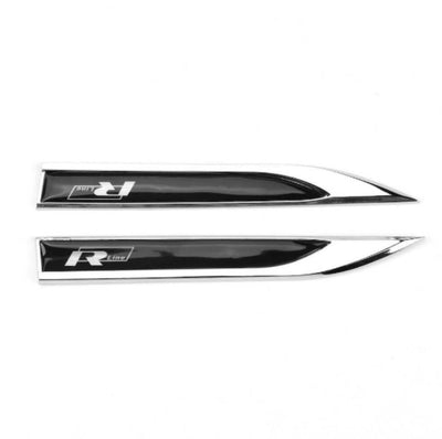 2x Logos Ailes Volkswagen R-Line 147mm - vue de face - Becquet Voiture