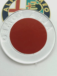 2x Logos Alfa Roméo 74mm Gold - vue de profil - Becquet Voiture