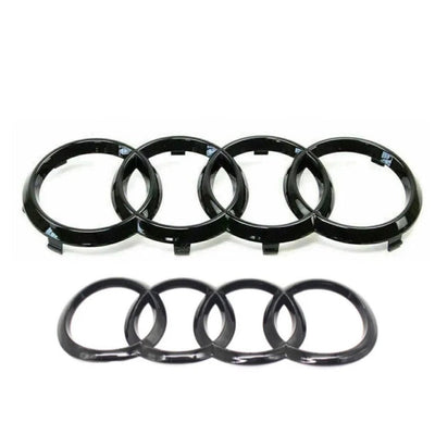 2x Logos Audi Noir Brillant A5 Sportback - vue de face - Becquet Voiture