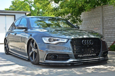 2x Logos Audi Noir Brillant A6 C7 2011-2018 Emblèmes - vue de profil - Becquet Voiture