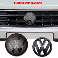 2x Logos Noir Brillant Volkswagen T-Roc (18-20) - vue de face - Becquet Voiture