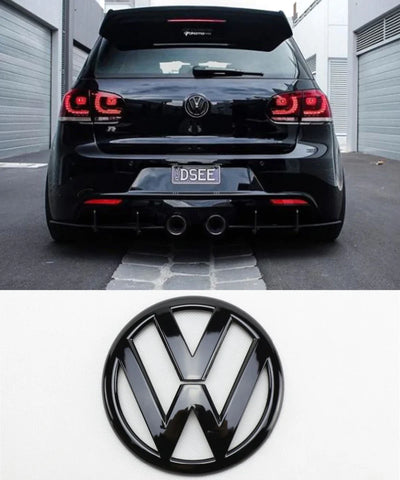 2x Logos VW Golf VI 6 Noir Brillant 2008-2013 - vue de profil - Becquet Voiture
