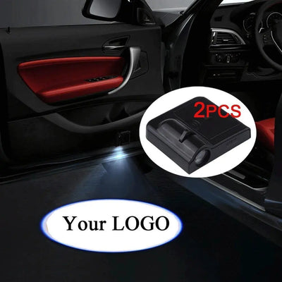 2X Lumières De Porte LED Sans Fil Skull Pour Voiture - vue de profil - Becquet Voiture