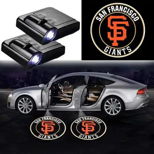2X Lumières LED Pour Porte De Voiture San Francisco Giants - vue de face - Becquet Voiture