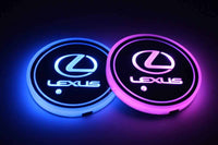2X Lumières LED pour Porte-gobelet Lexus, 7 Couleurs Changeantes Pack 2 - installé sur véhicule - Becquet Voiture
