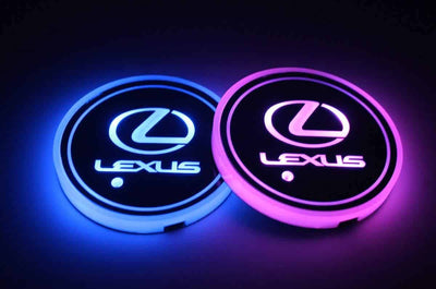 2X Lumières LED pour Porte-gobelet Lexus, 7 Couleurs Changeantes Pack 2 - installé sur véhicule - Becquet Voiture